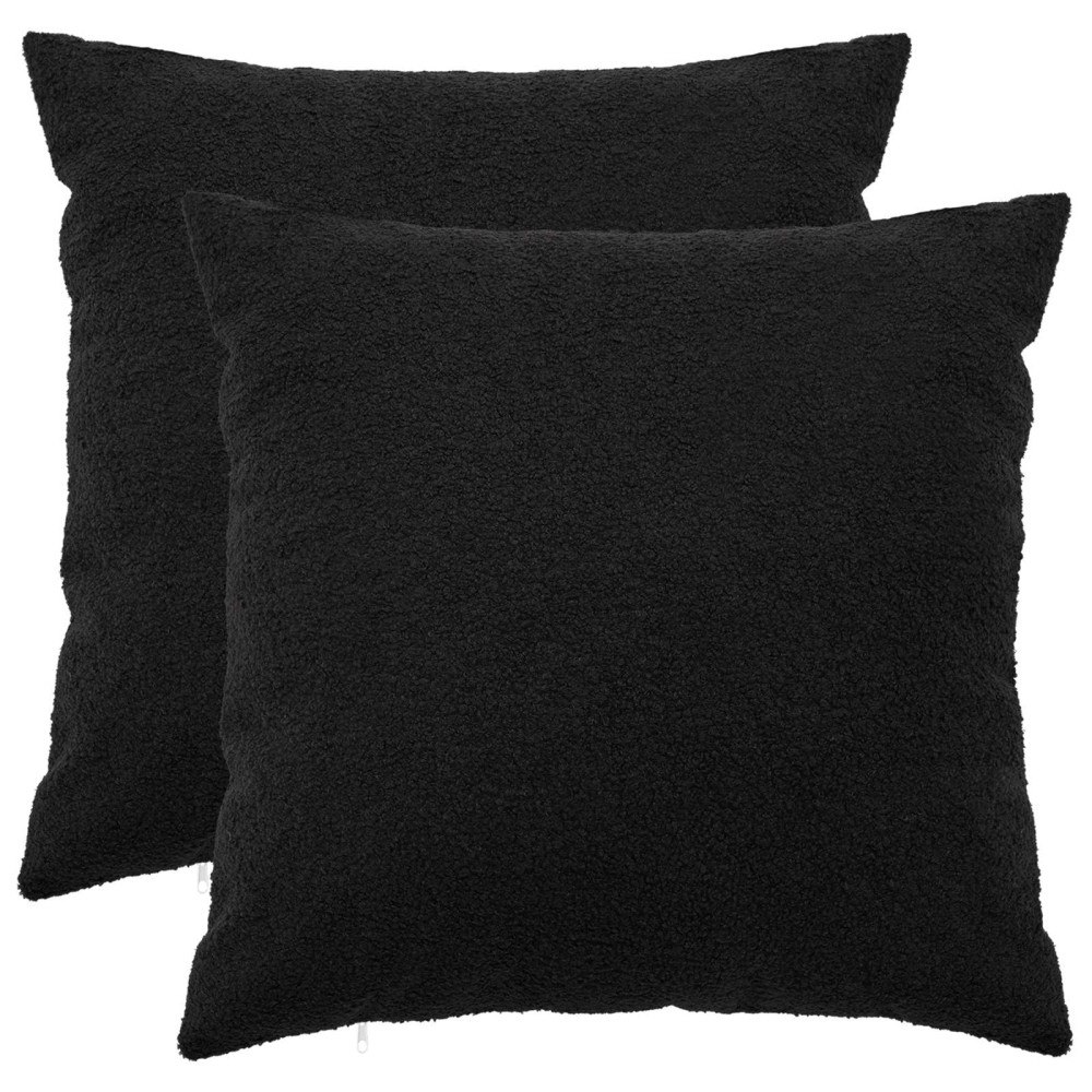 vidaXL Kuddöverdrag 2 st HEERLEN Svart 60 x 60 cm Bouclé