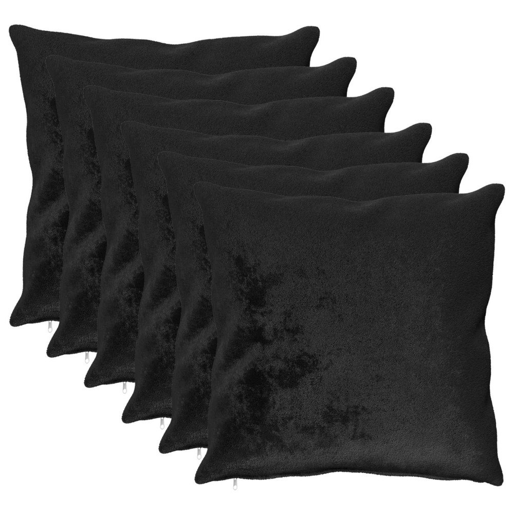 vidaXL Kuddöverdrag 6 st HEERLEN Svart 65 x 65 cm Flanell