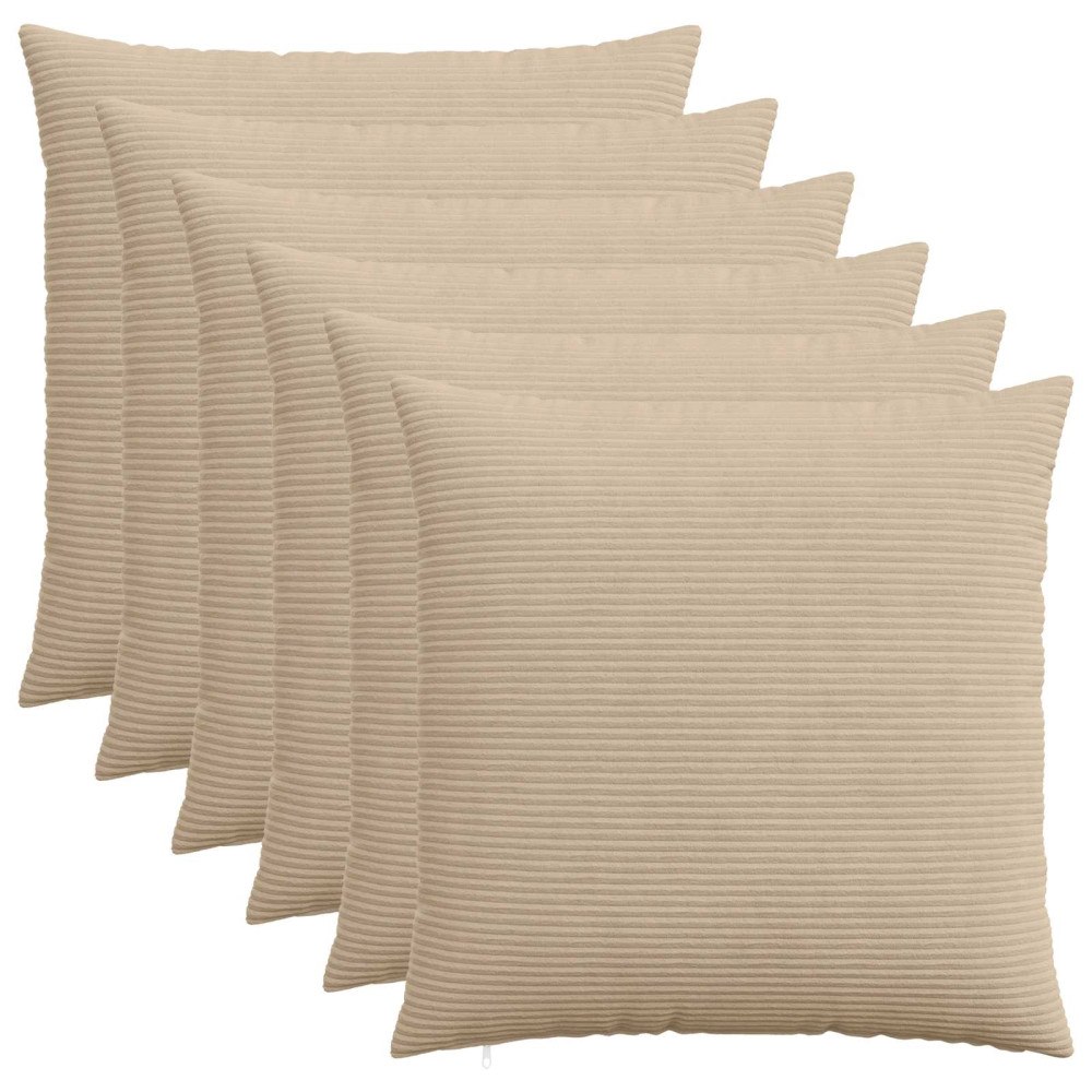 vidaXL Kuddöverdrag 6 st HEERLEN Taupe 80 x 80 cm manchester