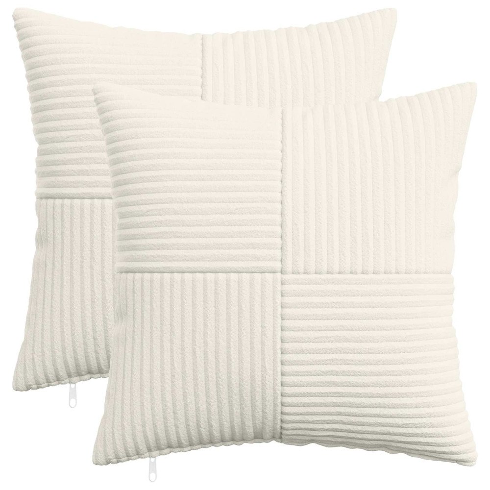 vidaXL Kuddöverdrag 2 st ALMELO Gräddvit 30 x 30 cm manchester