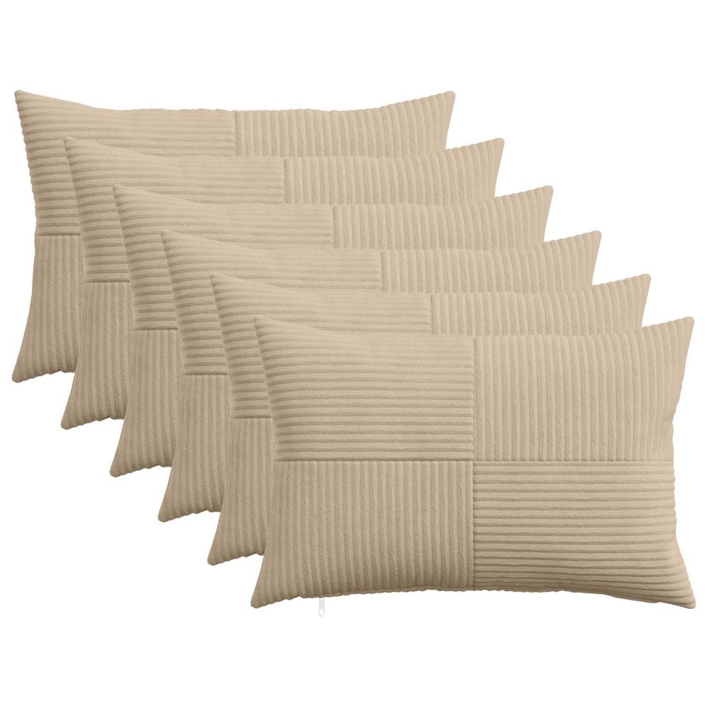 vidaXL Kuddöverdrag 6 st ALMELO Taupe 30 x 50 cm manchester