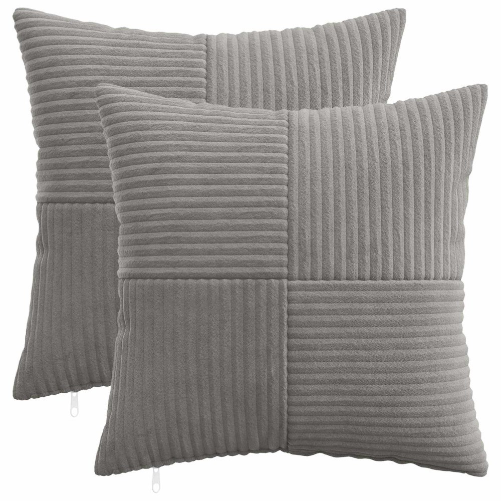 vidaXL Kuddöverdrag 2 st ALMELO Ljusgrå 35 x 35 cm manchester