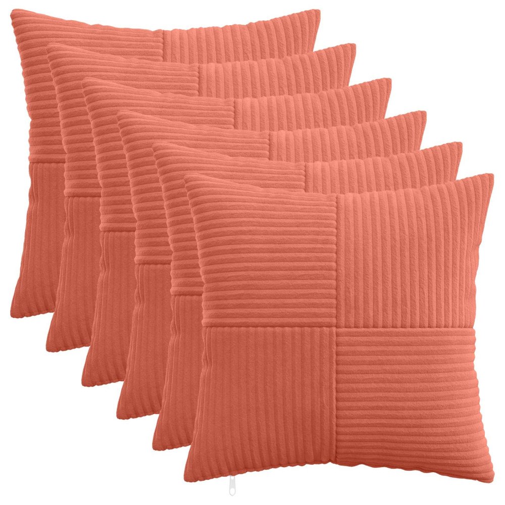vidaXL Kuddöverdrag 6 st ALMELO Röd orange 35 x 35 cm manchester