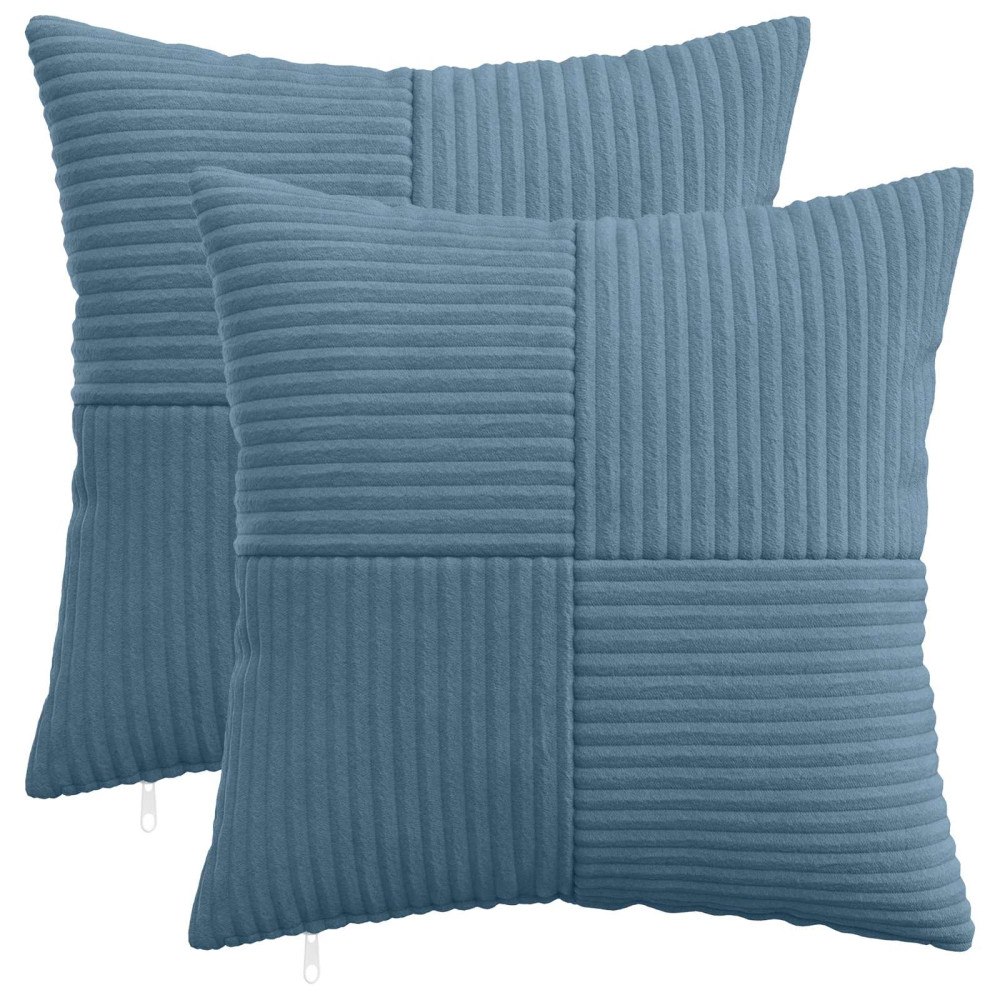 vidaXL Kuddöverdrag 2 st ALMELO Blå 35 x 35 cm manchester
