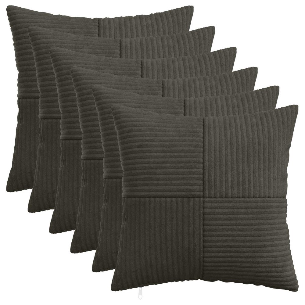 vidaXL Kuddöverdrag 6 st ALMELO Antracit 35 x 35 cm manchester