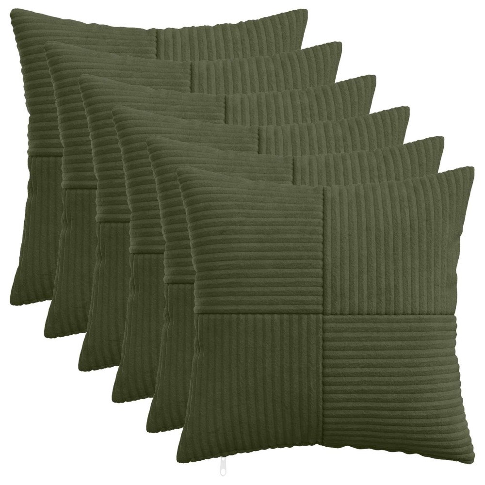 vidaXL Kuddöverdrag 6 st ALMELO Grön 35 x 35 cm manchester