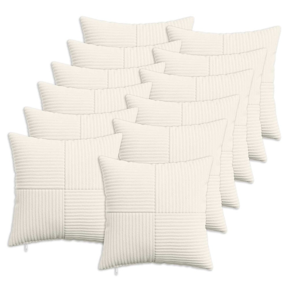 vidaXL Kuddöverdrag 12 st ALMELO Gräddvit 40 x 40 cm manchester