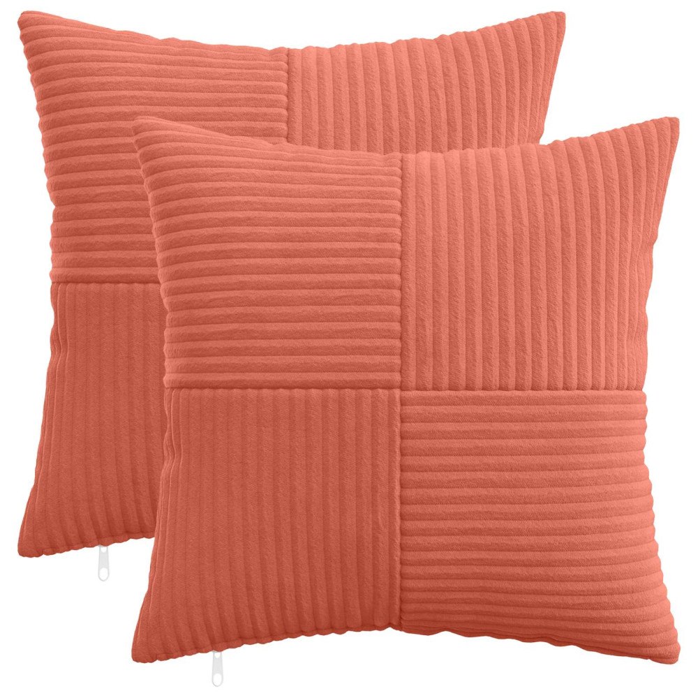 vidaXL Kuddöverdrag 2 st ALMELO Röd orange 40 x 40 cm manchester