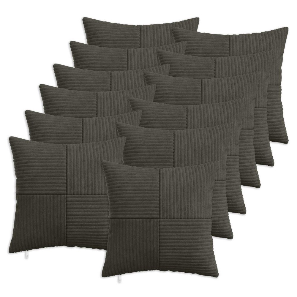 vidaXL Kuddöverdrag 12 st ALMELO Antracit 40 x 40 cm manchester