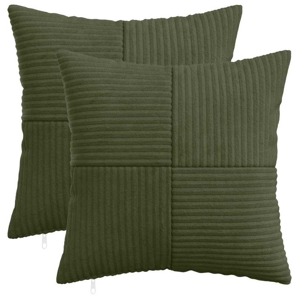 vidaXL Kuddöverdrag 2 st ALMELO Grön 40 x 40 cm manchester