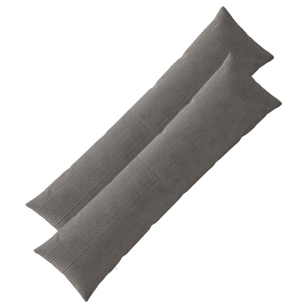 vidaXL Kuddöverdrag 2 st ALMELO Mörkgrå 40 x 145 cm manchester