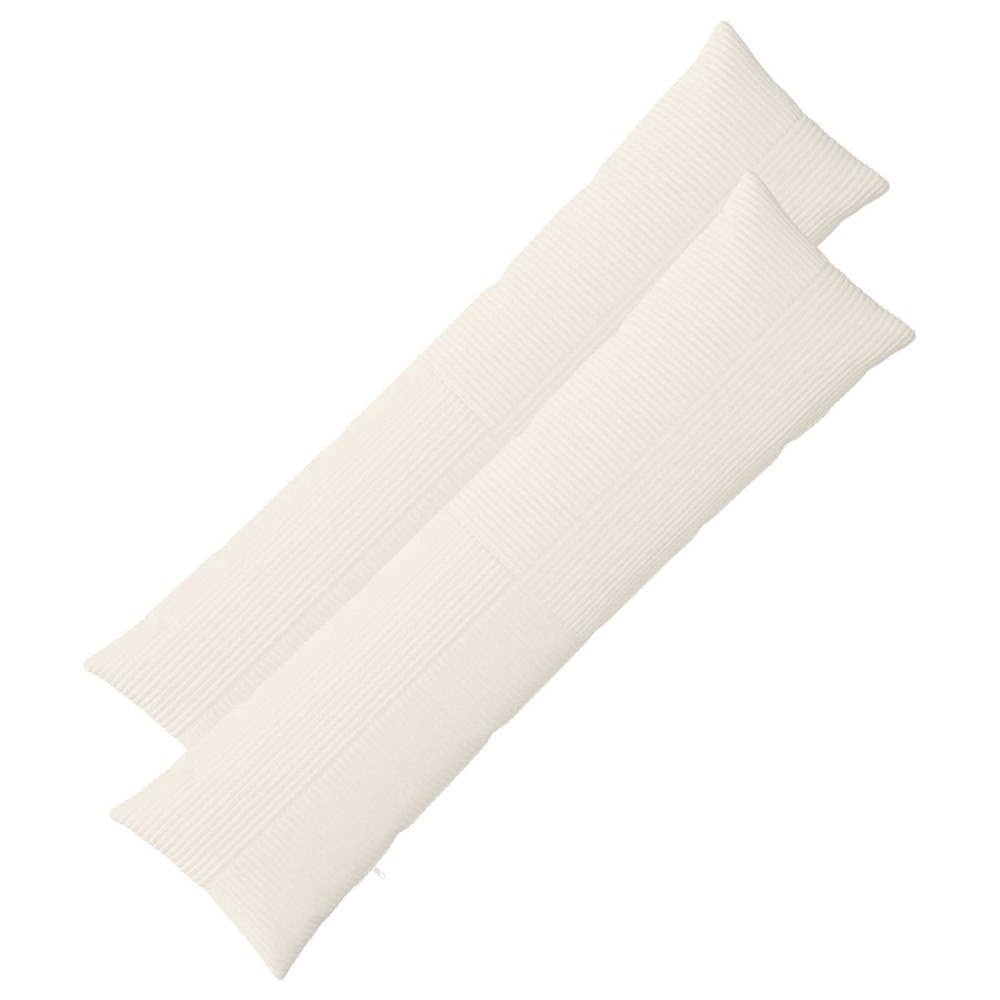 vidaXL Kuddöverdrag 2 st ALMELO Gräddvit 40 x 145 cm manchester