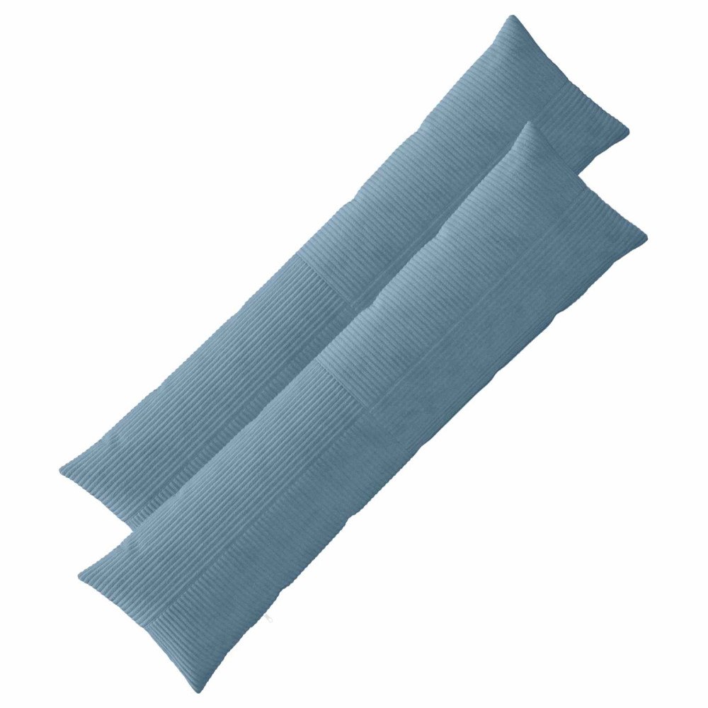 vidaXL Kuddöverdrag 2 st ALMELO Blå 40 x 145 cm manchester