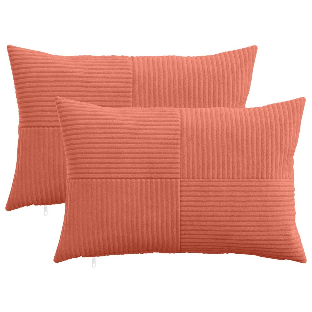 vidaXL Kuddöverdrag 2 st ALMELO Röd orange 40 x 60 cm manchester