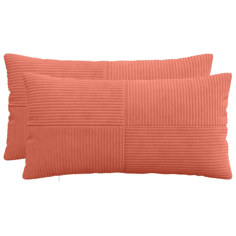 vidaXL Kuddöverdrag 2 st ALMELO Röd orange 40 x 70 cm manchester