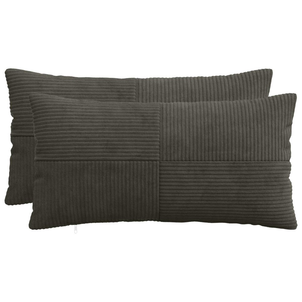 vidaXL Kuddöverdrag 2 st ALMELO Antracit 40 x 70 cm manchester