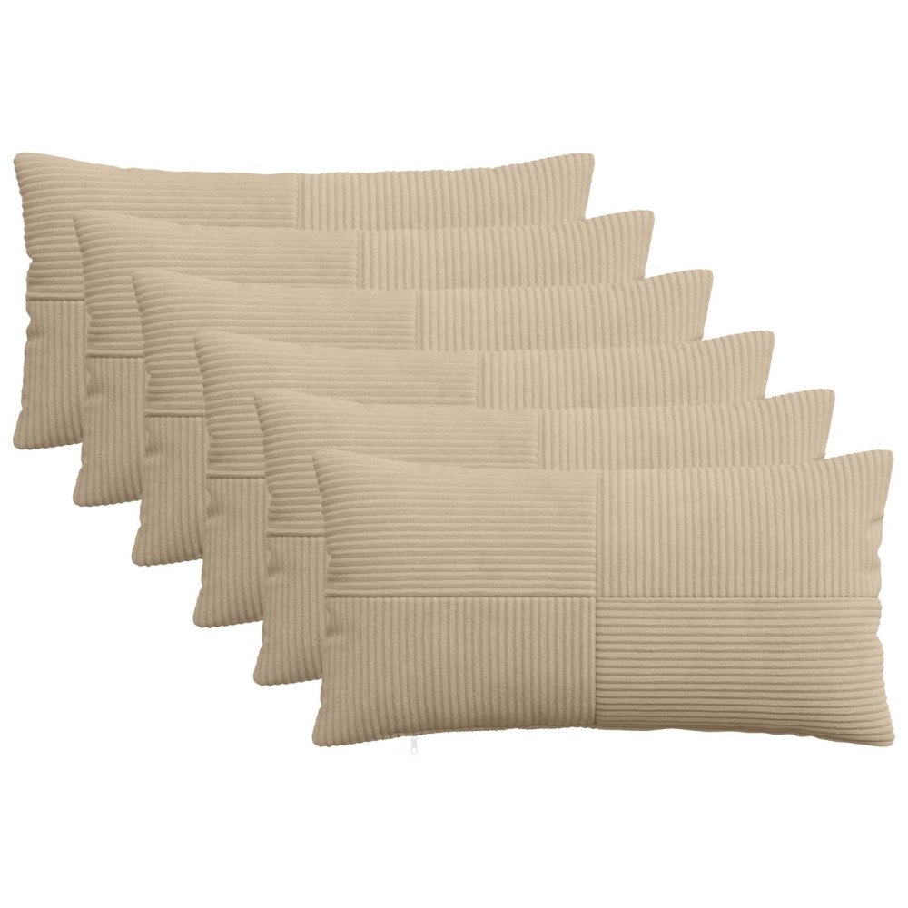 vidaXL Kuddöverdrag 6 st ALMELO Taupe 40 x 70 cm manchester