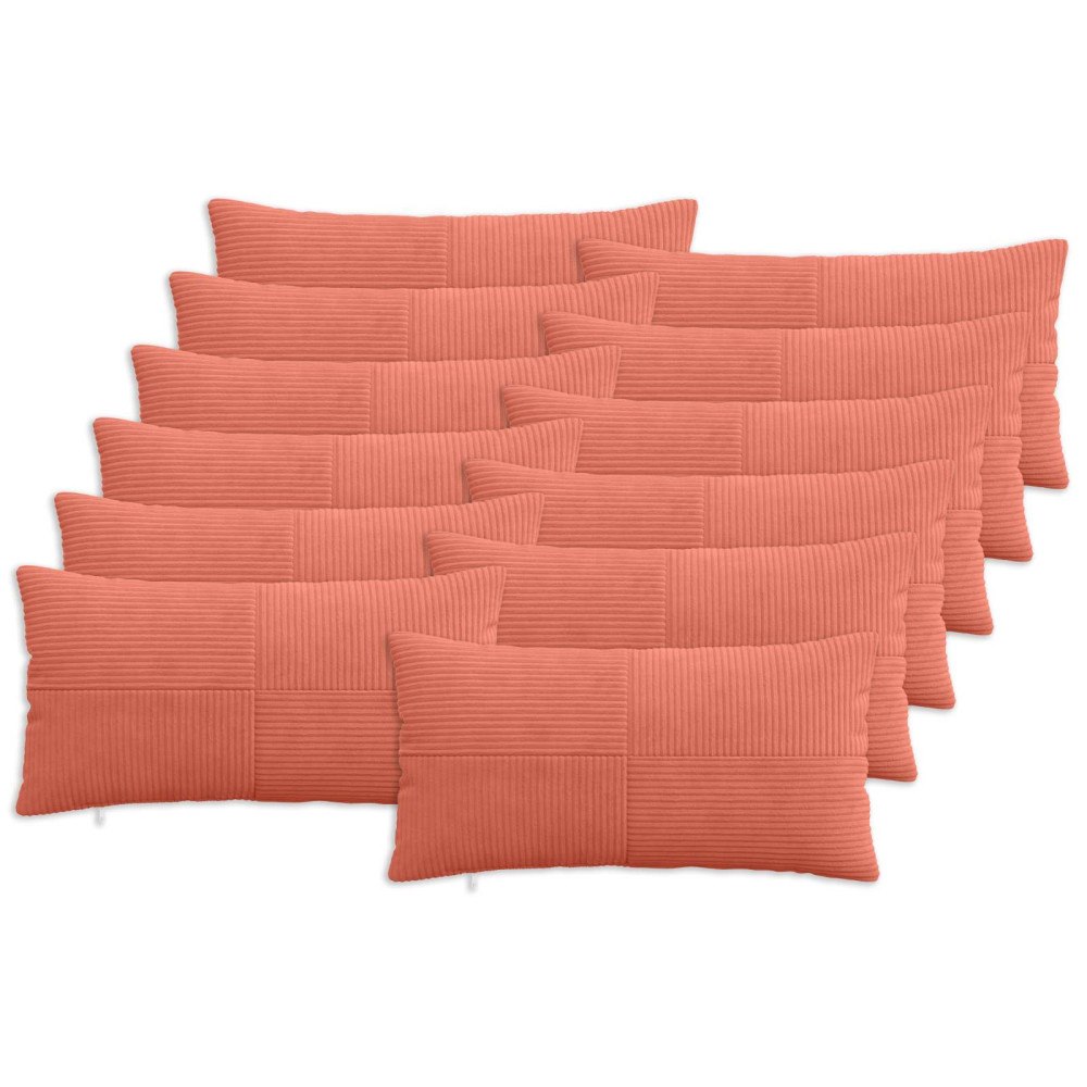 vidaXL Kuddöverdrag 12 st ALMELO Röd orange 40 x 80 cm manchester