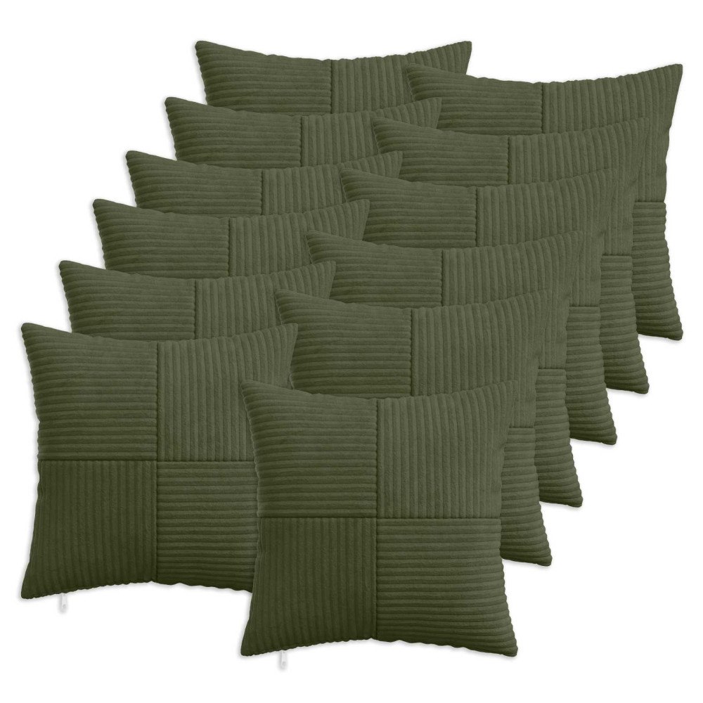 vidaXL Kuddöverdrag 12 st ALMELO Grön 45 x 45 cm manchester