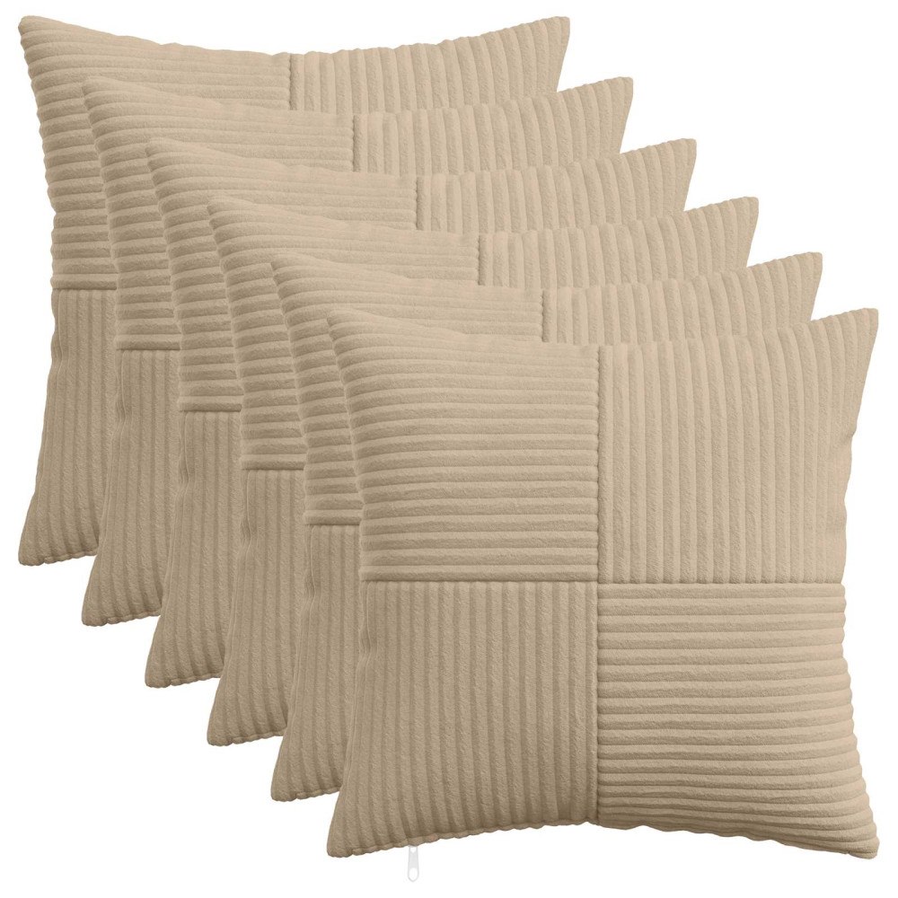 vidaXL Kuddöverdrag 6 st ALMELO Taupe 45 x 45 cm manchester