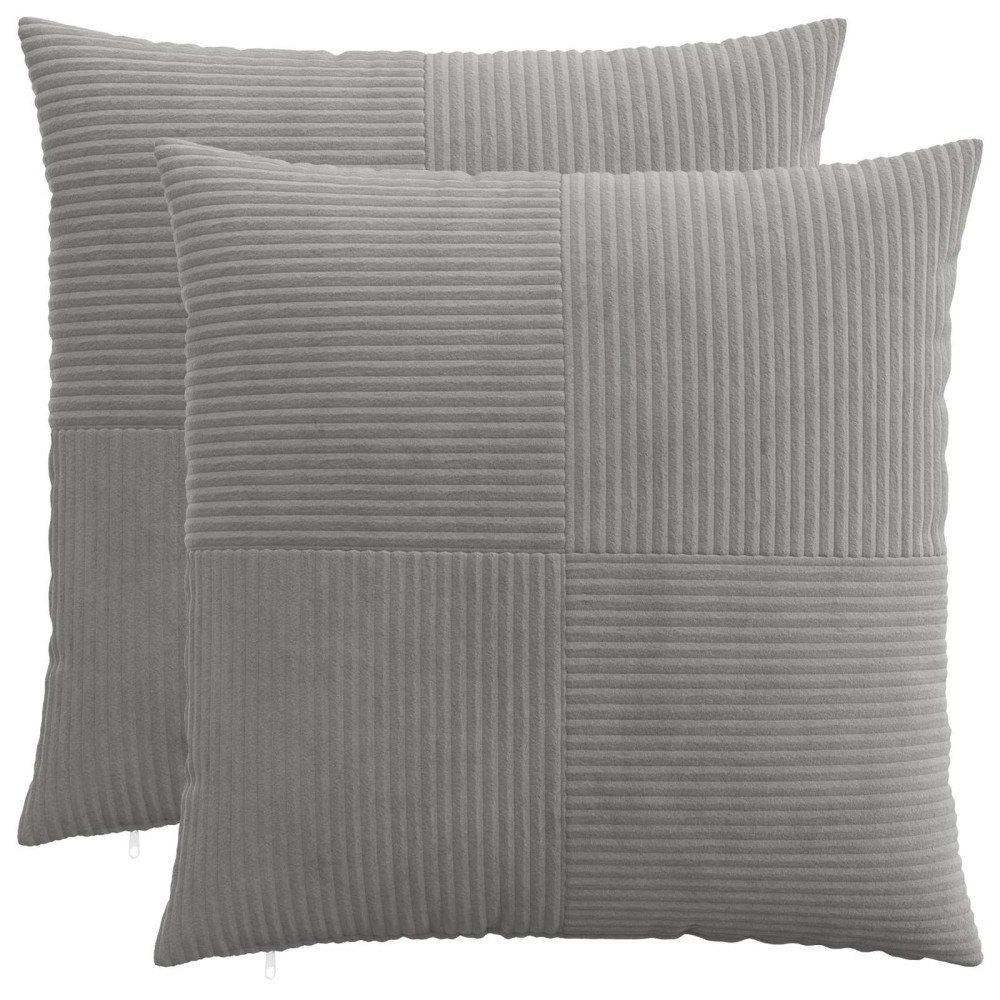 vidaXL Kuddöverdrag 2 st ALMELO Ljusgrå 60 x 60 cm manchester