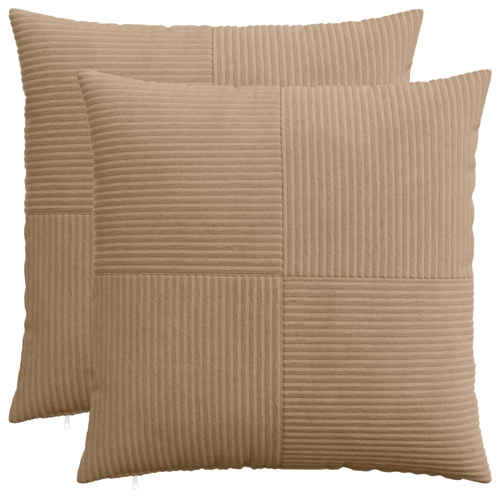 vidaXL Kuddöverdrag 2 st ALMELO Brun 60 x 60 cm manchester