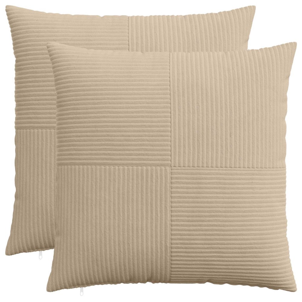 vidaXL Kuddöverdrag 2 st ALMELO Taupe 60 x 60 cm manchester