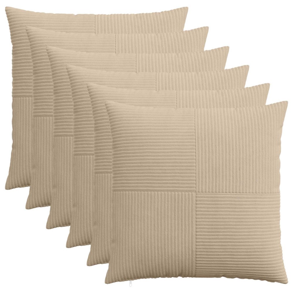 vidaXL Kuddöverdrag 6 st ALMELO Taupe 60 x 60 cm manchester