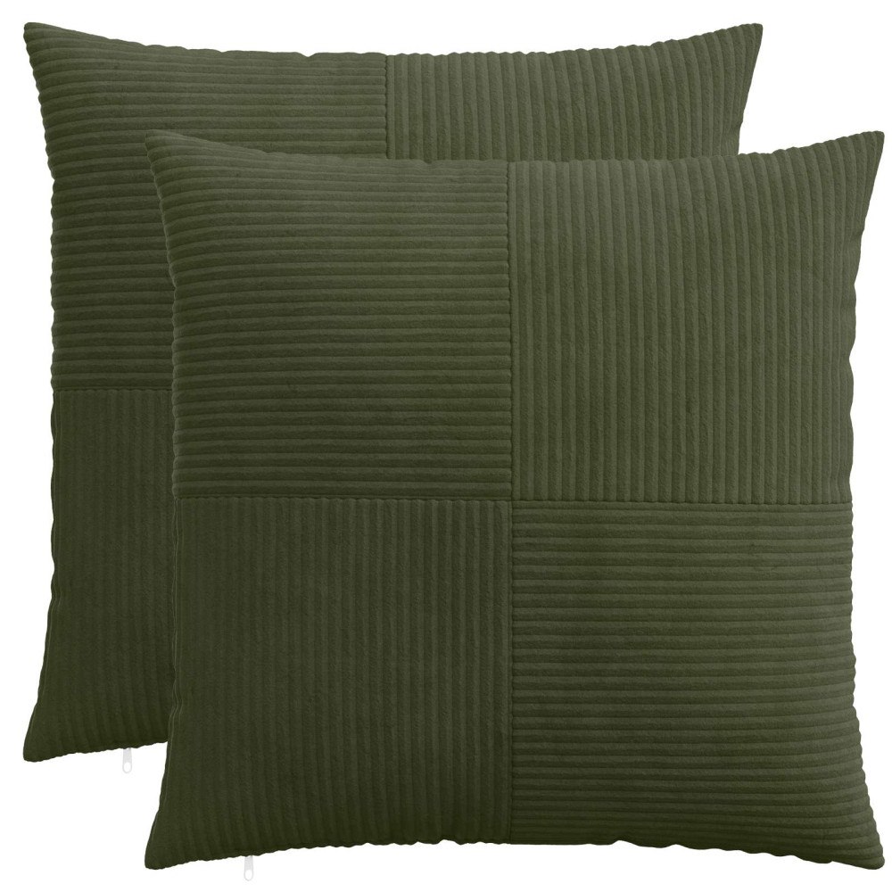 vidaXL Kuddöverdrag 2 st ALMELO Grön 65 x 65 cm manchester