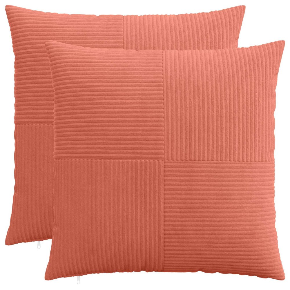 vidaXL Kuddöverdrag 2 st ALMELO Röd orange 70 x 70 cm manchester