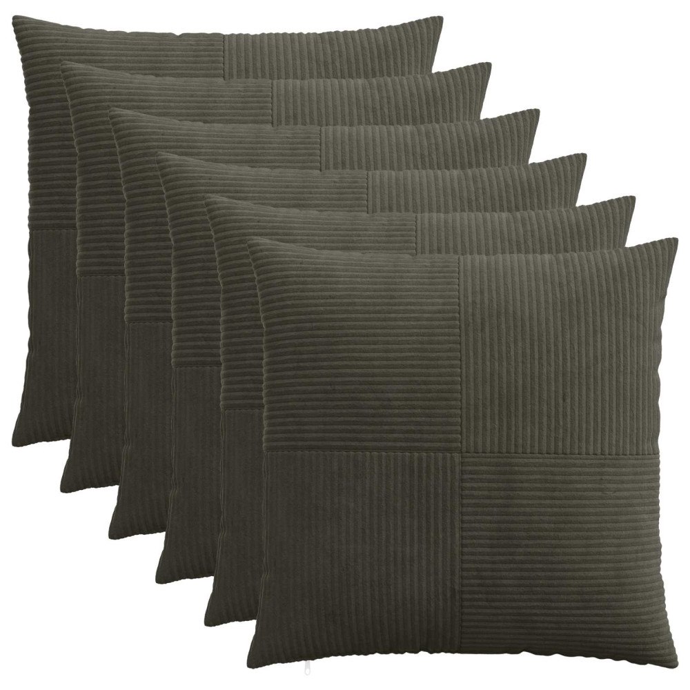 vidaXL Kuddöverdrag 6 st ALMELO Antracit 70 x 70 cm manchester