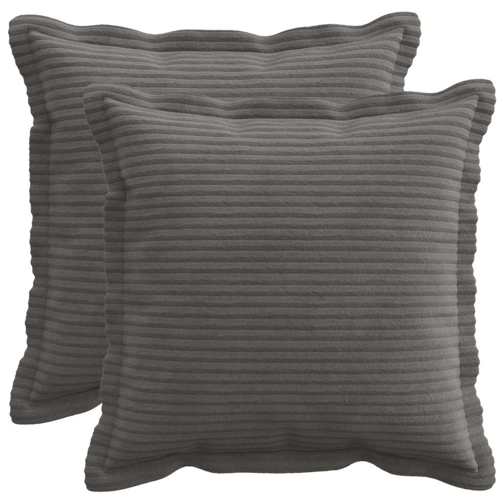 vidaXL Kuddöverdrag 2 st HOUTEN Mörkgrå 30 x 30 cm manchester