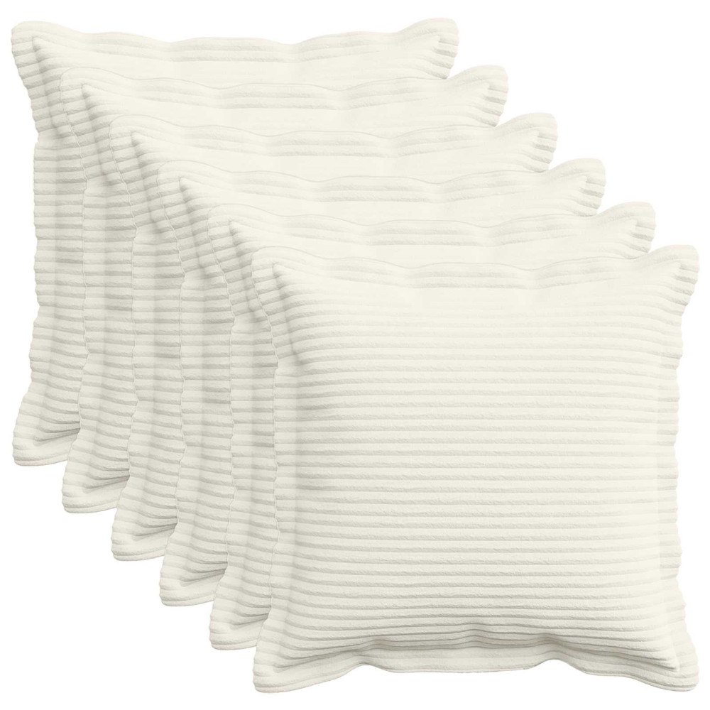vidaXL Kuddöverdrag 6 st HOUTEN Gräddvit 30 x 30 cm manchester
