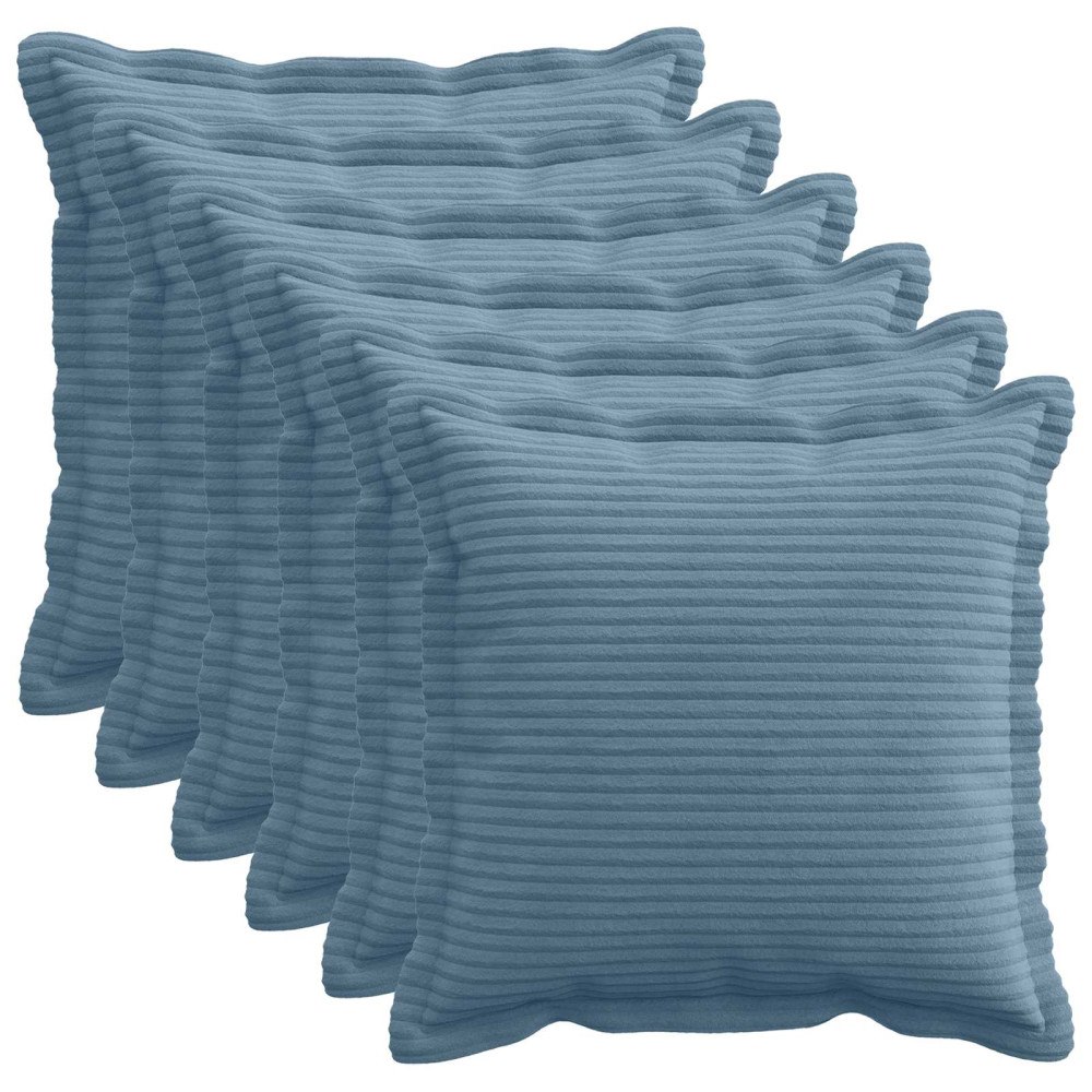 vidaXL Kuddöverdrag 6 st HOUTEN Blå 30 x 30 cm manchester