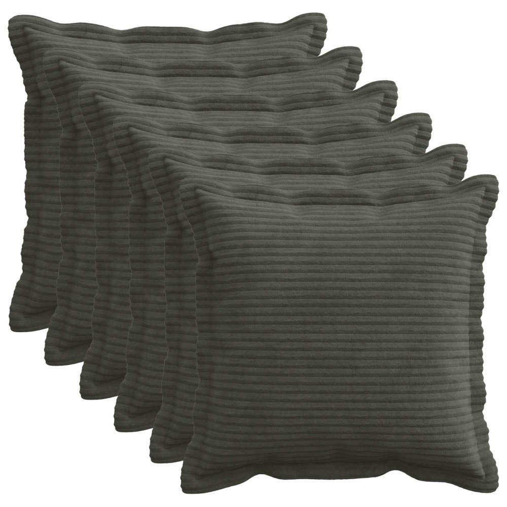 vidaXL Kuddöverdrag 6 st HOUTEN Antracit 30 x 30 cm manchester