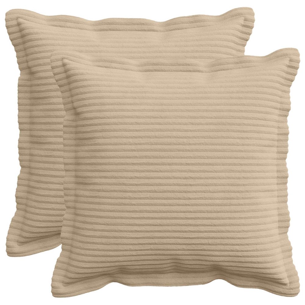 vidaXL Kuddöverdrag 2 st HOUTEN Taupe 30 x 30 cm manchester