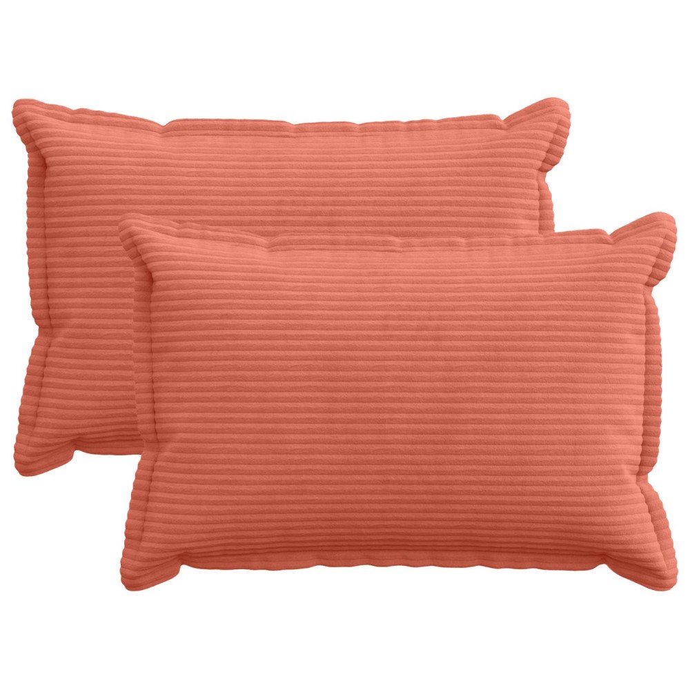 vidaXL Kuddöverdrag 2 st HOUTEN Röd orange 30 x 50 cm manchester
