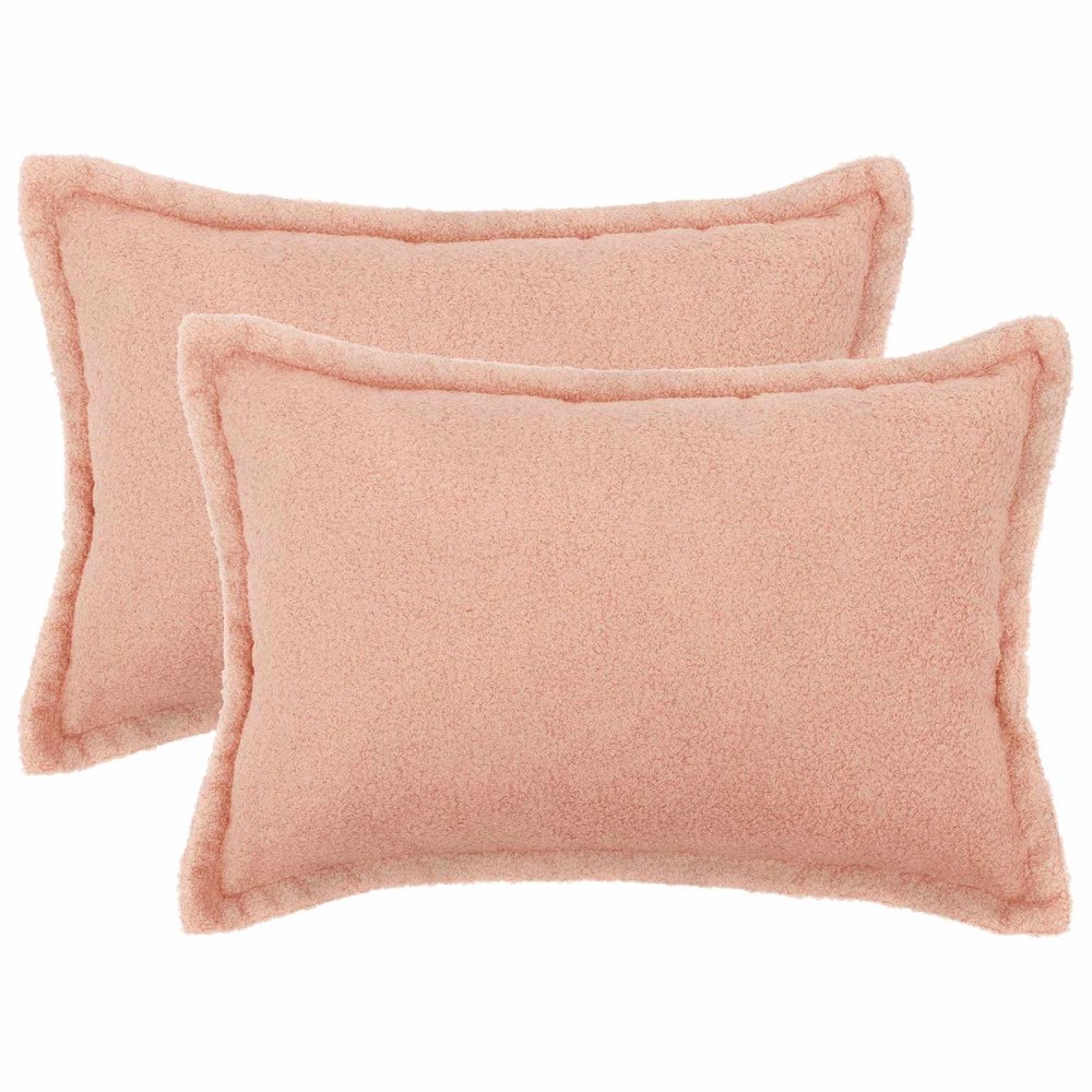 vidaXL Kuddöverdrag 2 st HOUTEN Rosa 30 x 50 cm Bouclé