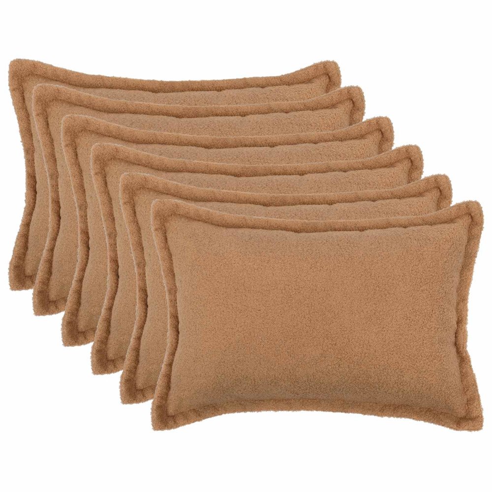 vidaXL Kuddöverdrag 6 st HOUTEN Beige 30 x 50 cm Bouclé