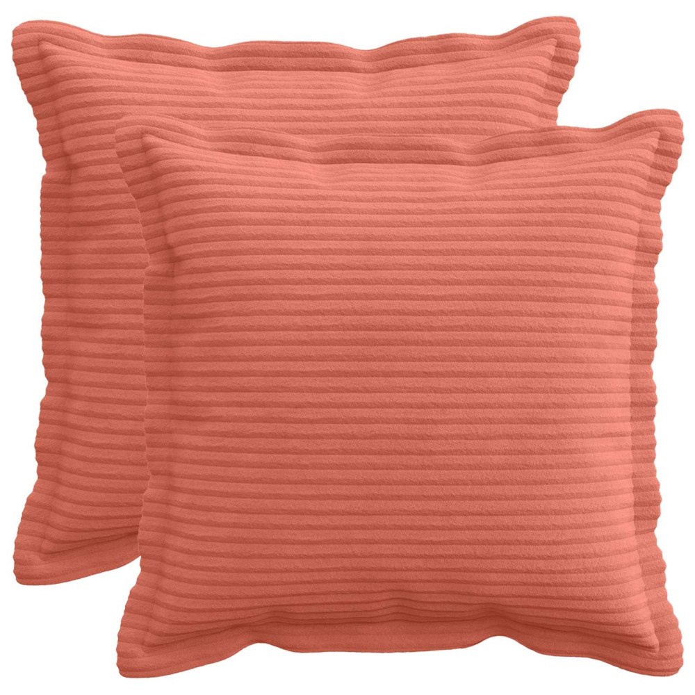vidaXL Kuddöverdrag 2 st HOUTEN Röd orange 35 x 35 cm manchester
