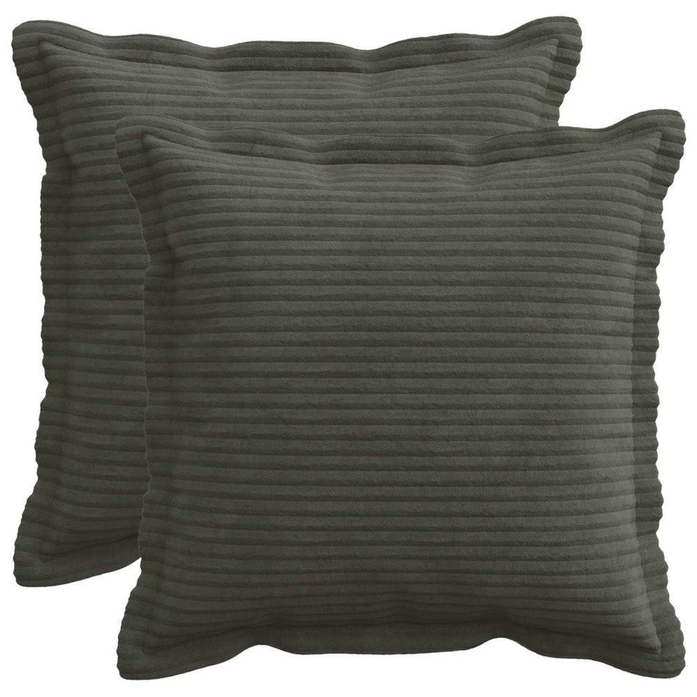 vidaXL Kuddöverdrag 2 st HOUTEN Antracit 35 x 35 cm manchester