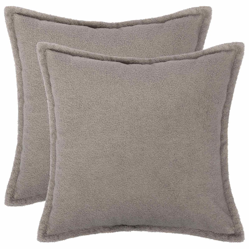 vidaXL Kuddöverdrag 2 st HOUTEN Ljusgrå 35 x 35 cm Bouclé