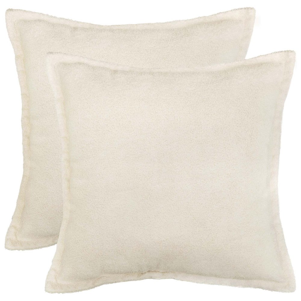 vidaXL Kuddöverdrag 2 st HOUTEN Gräddvit 35 x 35 cm Bouclé