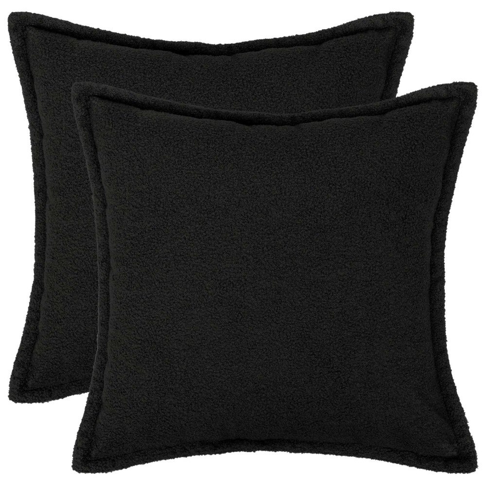 vidaXL Kuddöverdrag 2 st HOUTEN Svart 35 x 35 cm Bouclé