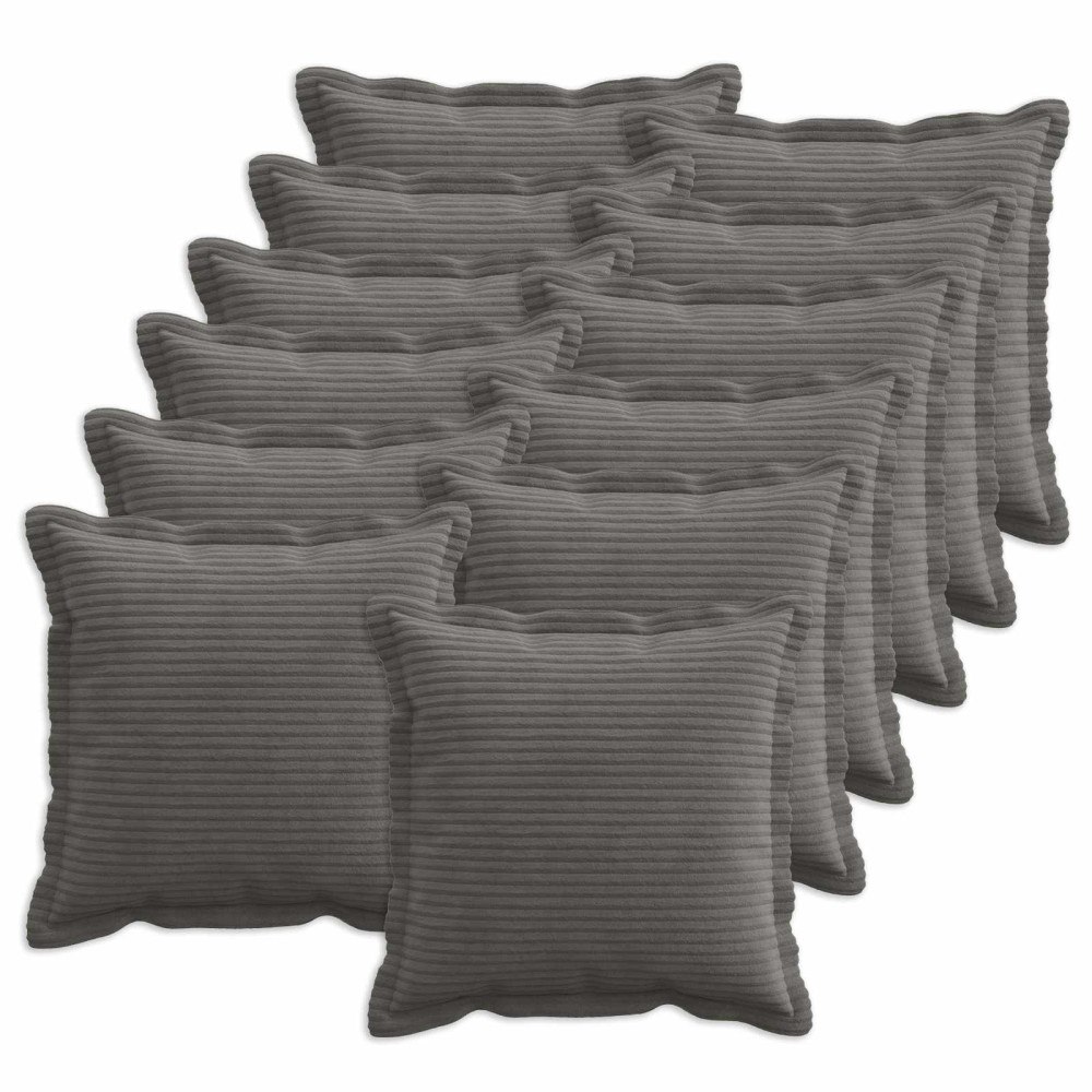 vidaXL Kuddöverdrag 12 st HOUTEN Mörkgrå 40 x 40 cm manchester