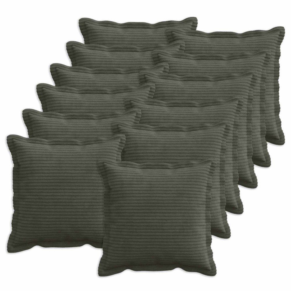 vidaXL Kuddöverdrag 12 st HOUTEN Antracit 40 x 40 cm manchester