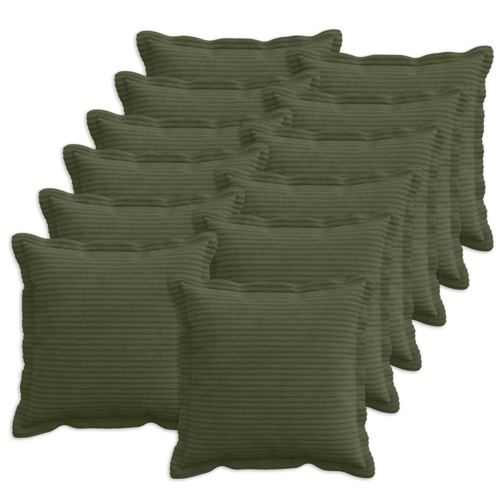 vidaXL Kuddöverdrag 12 st HOUTEN Grön 40 x 40 cm manchester