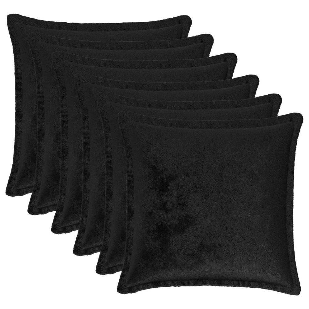 vidaXL Kuddöverdrag 6 st HOUTEN Svart 40 x 40 cm Flanell