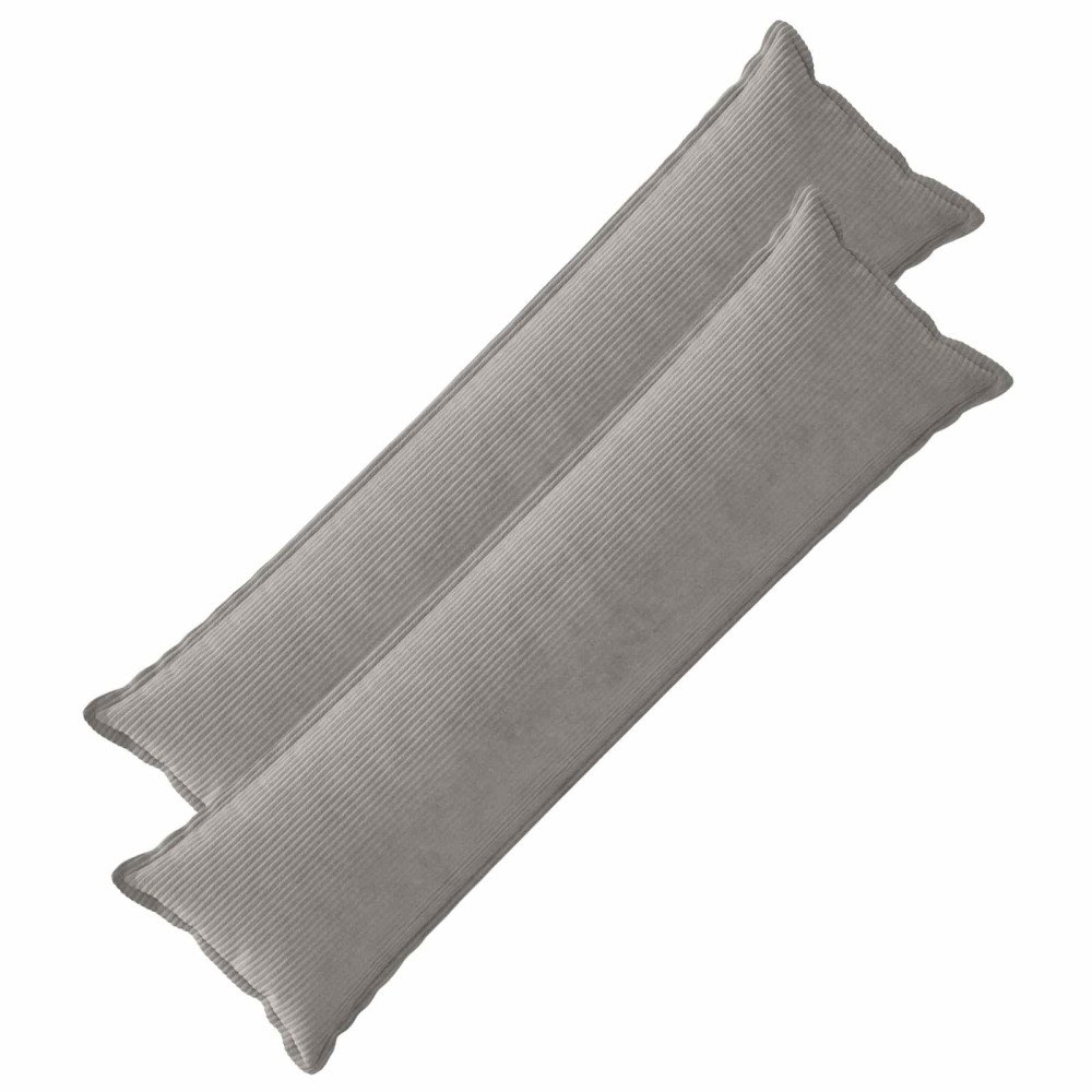 vidaXL Kuddöverdrag 2 st HOUTEN Ljusgrå 40 x 145 cm manchester