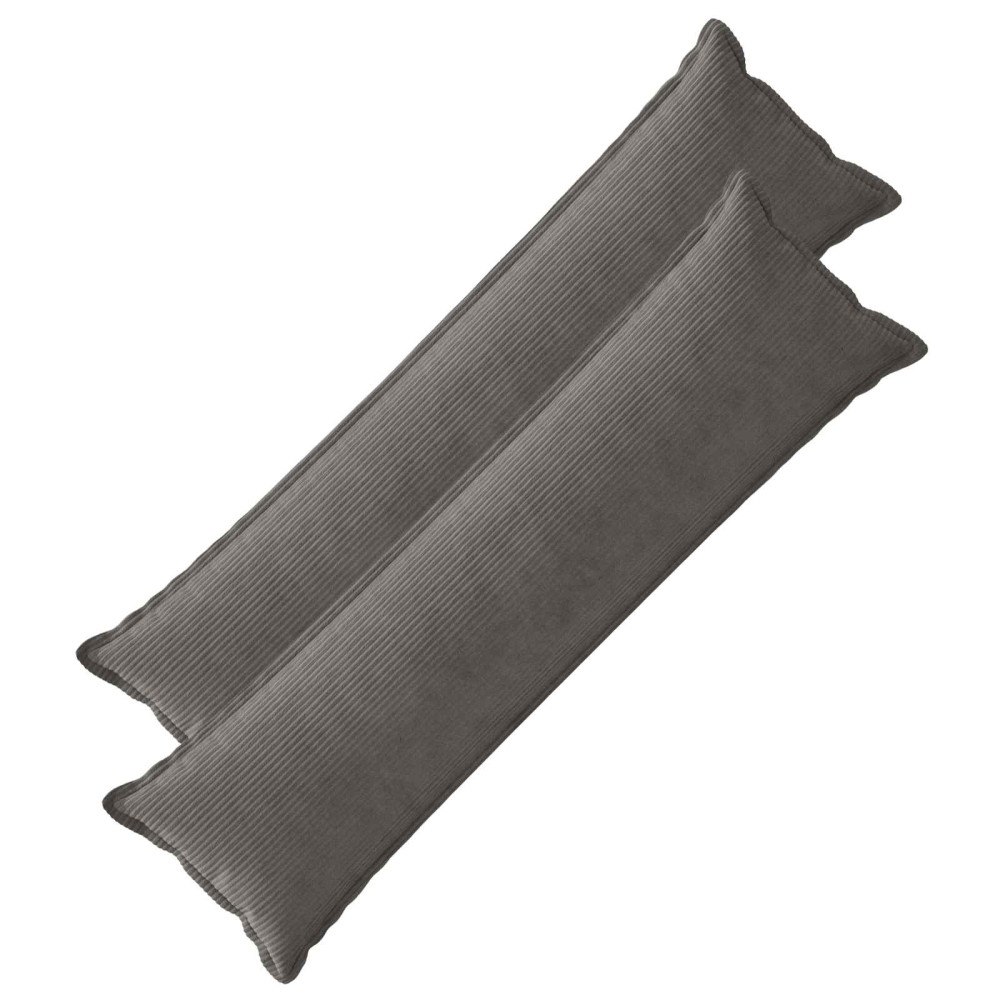 vidaXL Kuddöverdrag 2 st HOUTEN Mörkgrå 40 x 145 cm manchester